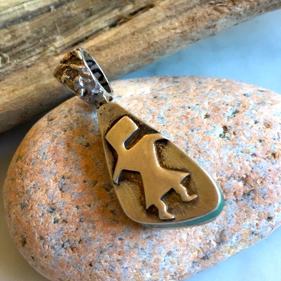 Vintage Zuni Turquoise Reversible Pendant Dishta - Picture 2 of 12